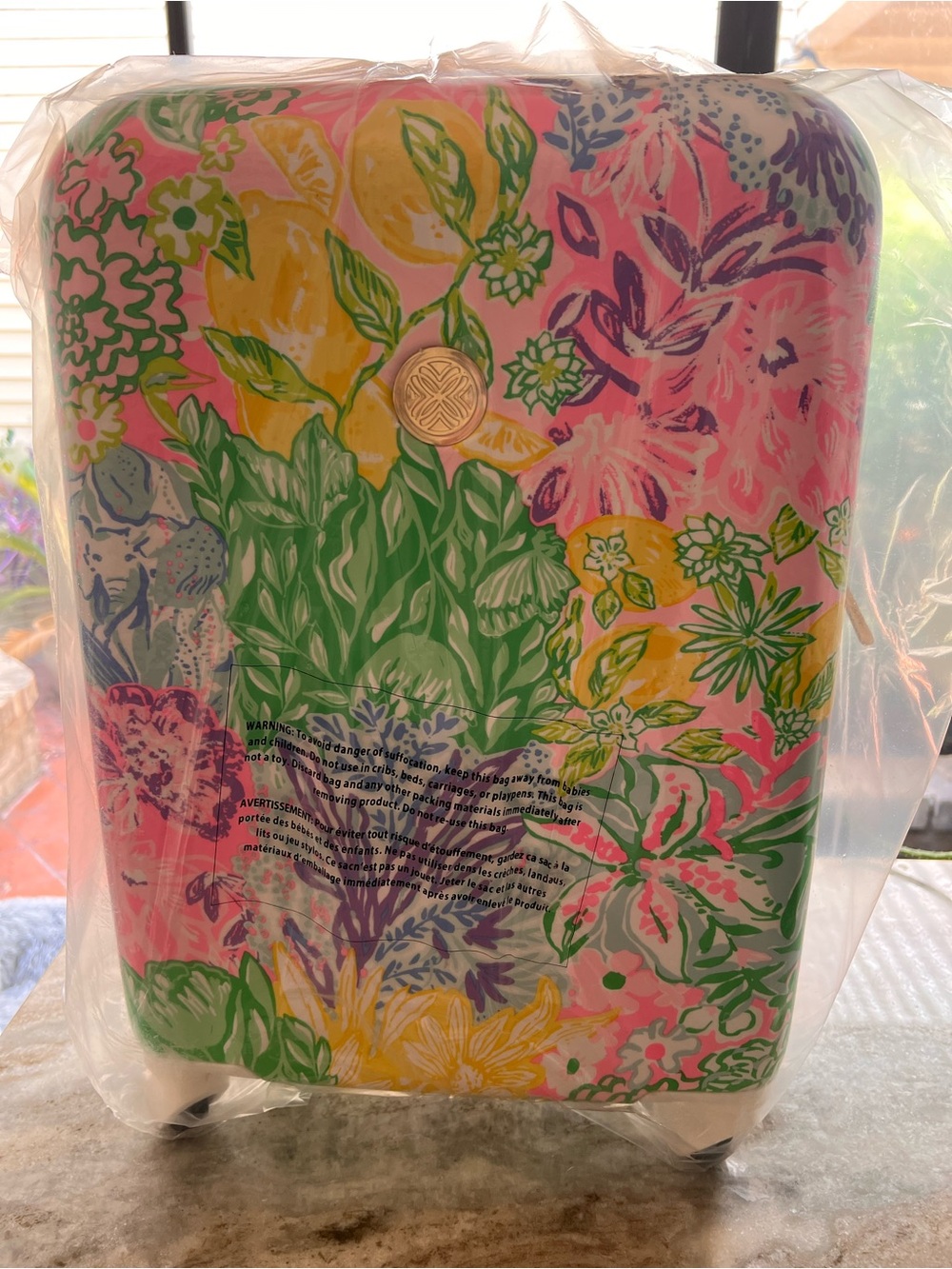 Lilly Pulitzer Bright Delight Patch Rolling Suitcase - Picture 2 of 7